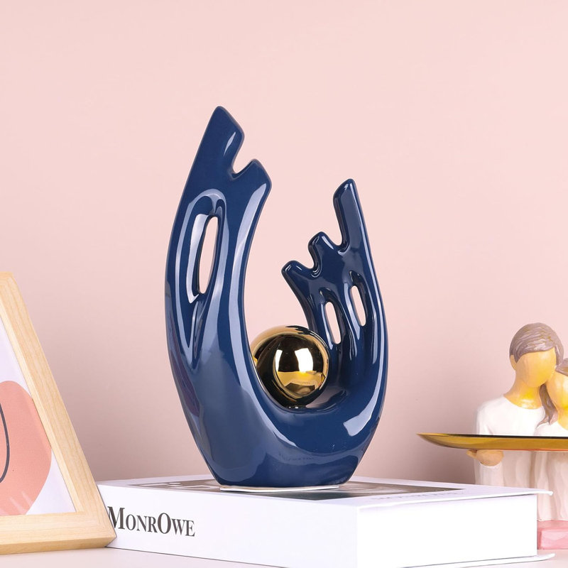 Décorations bleues pour la maison, table basse, décoration de chambre moderne et esthétique, centre de décoration de statue d'art abstrait pour salle à manger, décorations de luxe légères pour les magasins, les hôtels et les salons