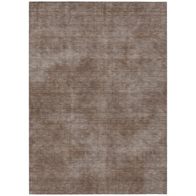 HomeRoots 3' X 5' Brown Washable Indoor Outdoor Area Rug