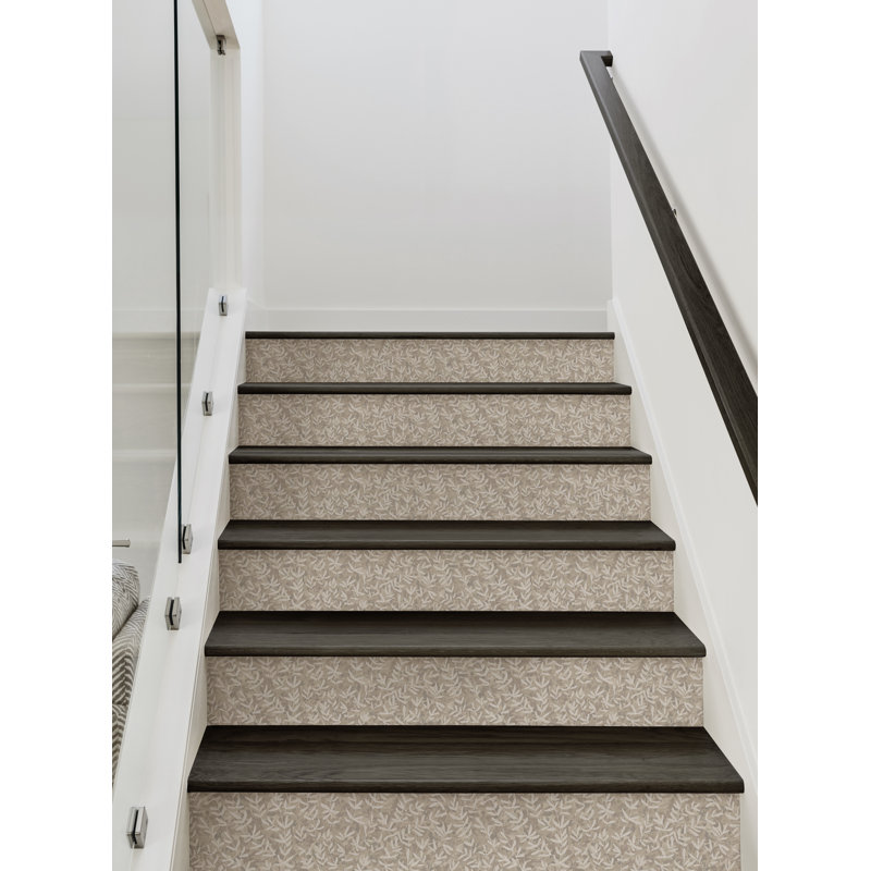Élévateur de plantes à motif floral, H 7 po x l 48 po, Beige