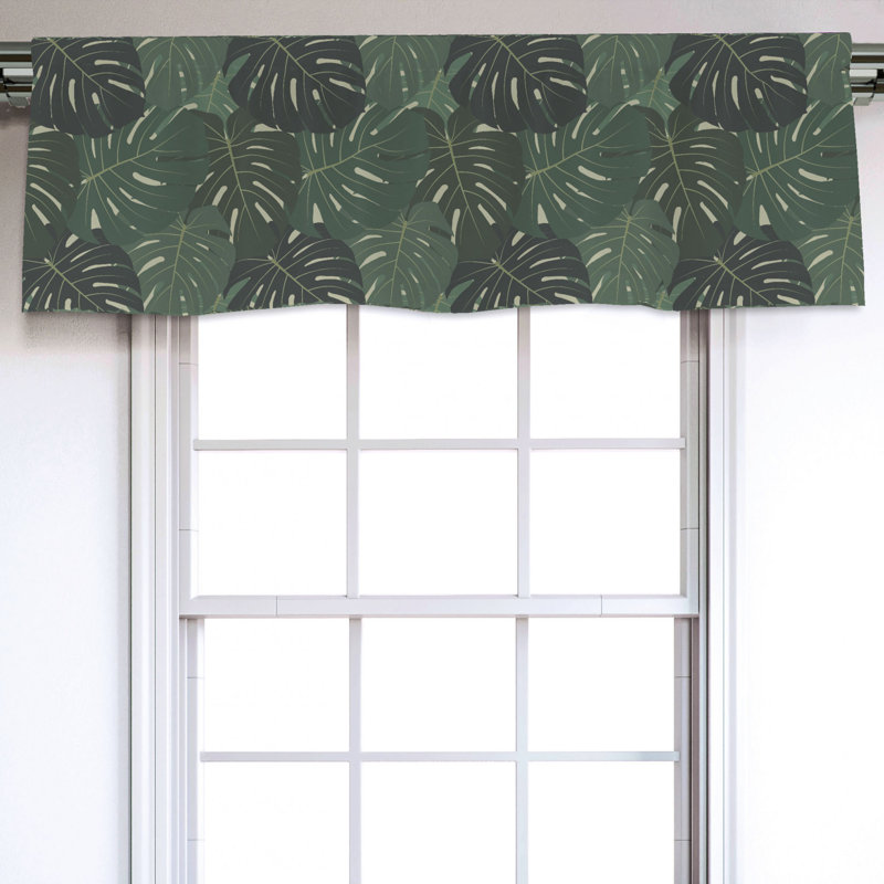 Sateen Floral Ruffled Window Valance