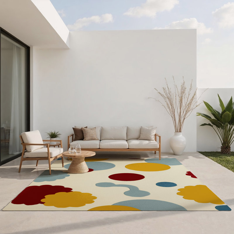 Funky Jiggle Indoor And Outdoor Area Rug, Rectangle 5' x 7'