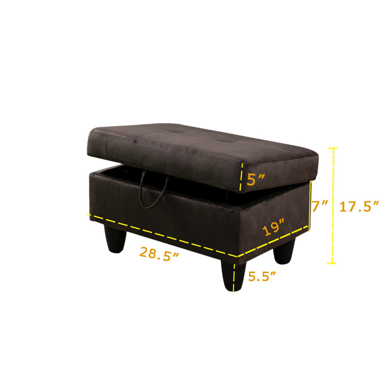 Upholstered Ottoman, Black Chocolate