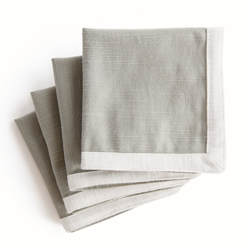 Meadowood Cotton Square Napkins, Sage Green