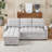 Triple Conversion Chenille Combo Sleeper Sofa Bed with Storage and Recliner Function for Small Spaces-732354575