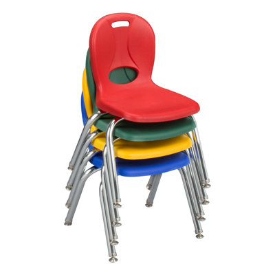 Structure Series Plastic Stacking Classroom Chairs with Contoured Seats (Set of 4)