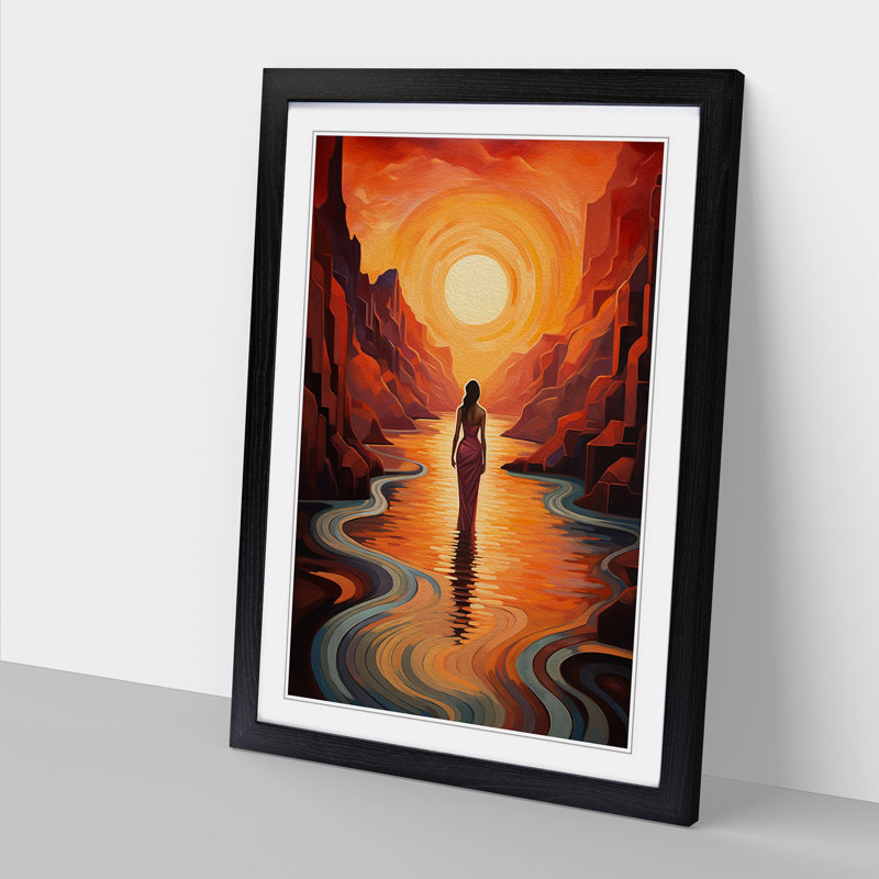 Single Picture Frame Print on Wood, 34cm H x 25cm W, Black Framed