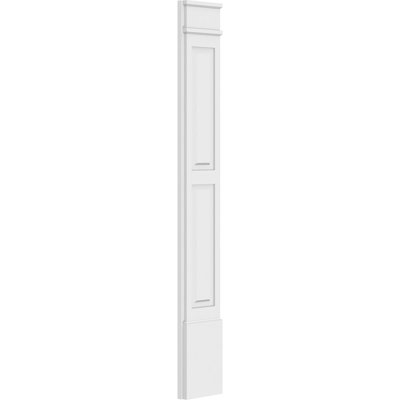 TruCraft Two Equal Raised Panel Pilaster w/ Decorative Capital & Base, 10"W x 72"H x 2"P Base Can Be Trimmed Up To 6 5/8", Architectural Grade PVC, Sold As Pair