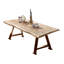 Taya Mango Rectangular Wood Top Dining Table with Steel Base-995596116-995596112