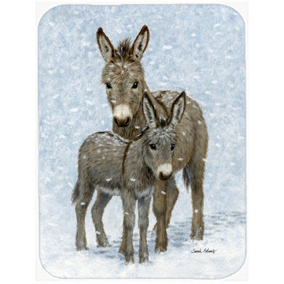 Caroline's Treasures Donkeys Glass Cutting Board