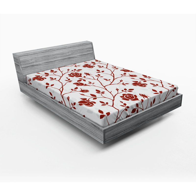 Microfiber Floral Fitted Sheet, Full Fitted Sheet, Floral 2
