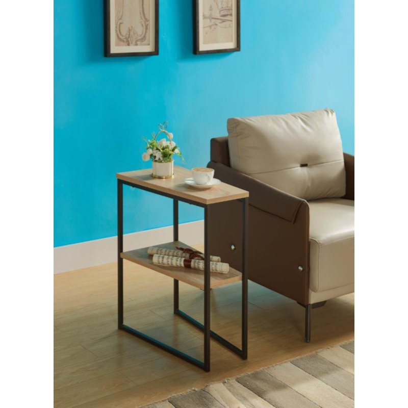 Table de bout avec rangement Tokiko, H 24 po x l 20 po x P 11,5 po, Brun, Noir