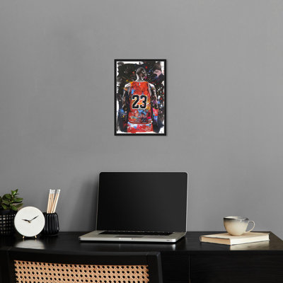 Red Graffiti Basketball Canvas Trend Sport Wall Art by Notoriart