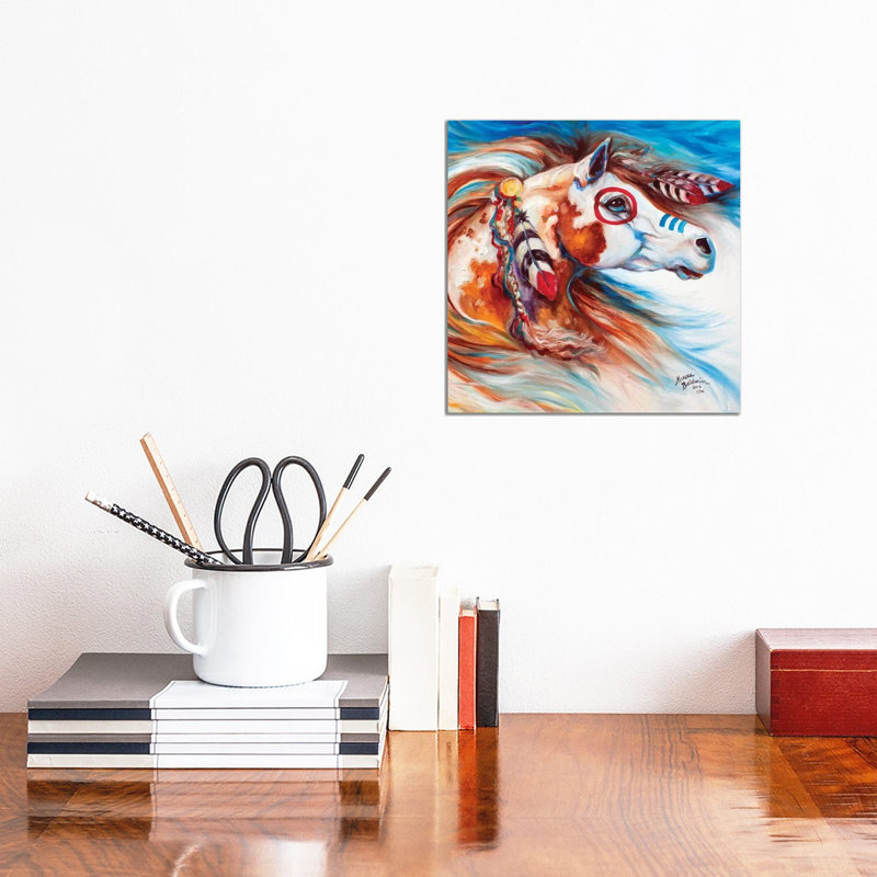 Wind Of Thunder Indian War Horse by Marcia Baldwin - Wrapped Canvas Painting, 30.48 cm H x 30.48 cm W