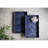 2-Piece Blue Decorative Trays with Subtle Map Pattern, 25x15x2.5"