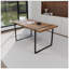 Table de salle à manger 59 po en bois aggloméré rectangulaire industriel moderne de 59 po, 4 à 6 personnes, plateau de table en bois d'ingénierie de 1,5 po d'épaisseur et pieds rectangulaires noirs en métal, utilisés pour la maison et la cuisine