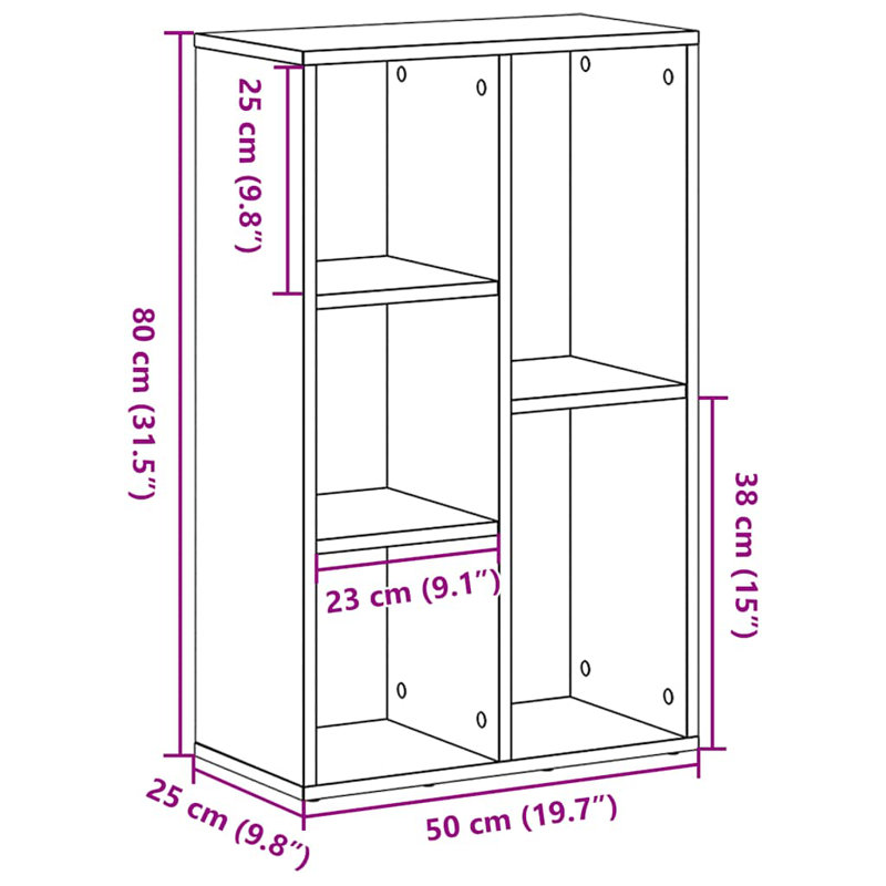 Haydon 203.2cm H x 127cm W Bookcase, Black Oak