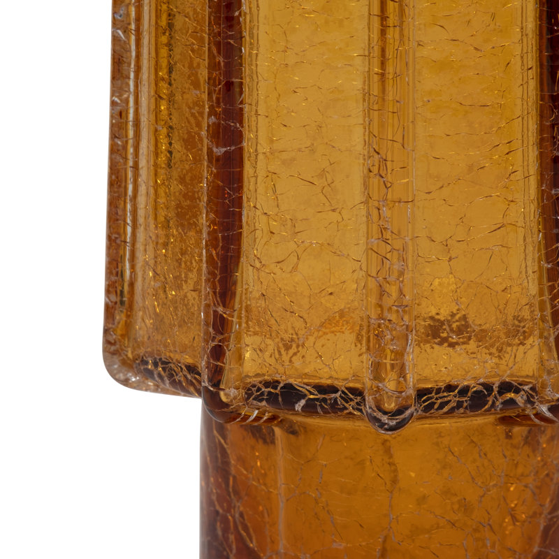 Elegant Handcrafted Glass Vase, Exquisite Design for Modern Homes, 16.75" H x 4.5" W x 4.5" D