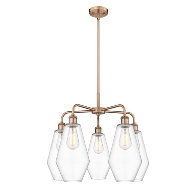 Lustre géométrique à intensité variable en acier à 5 lumières Amylea