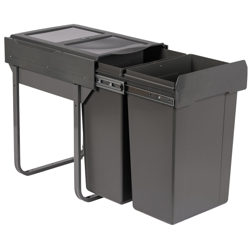 Plastic Pull Out Rubbish Bin, 56 Litres