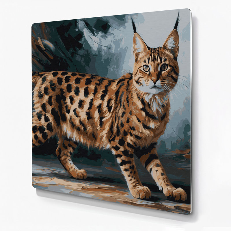 «Cats Pixiebob», art mural en métal gris