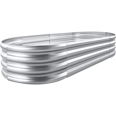 Land Guard Galvanized Raised Garden Bed Kit, Planter Boxes Outdoor, Oval Large Metal for Vegetables -  Arlmont & Co., A1E5068315464C44BBA059C5946B8B99