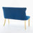 Velvet Double Dining Loveseat Bench, Kitchen & Dining Seating, 2-Seat Tufted Bench W/Handmade Buttons, Wing Back, Gold-Plated Steel Legs, Mid Century Modern,Single Pack,Blue-1024460748