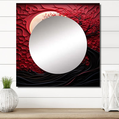 Vilde - Grand miroir mural carré pour chambre à coucher Moon