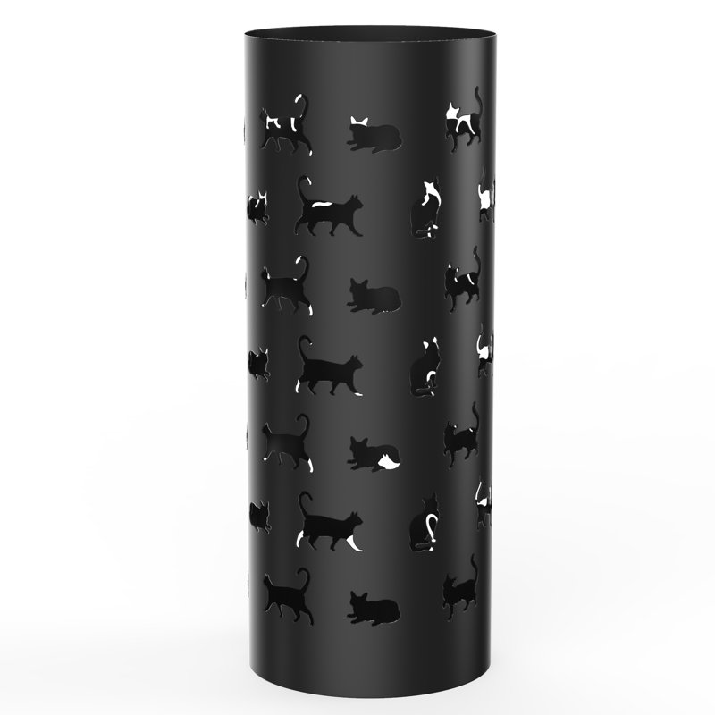 Cat Parade Metal Freestanding Umbrella Stand, Black