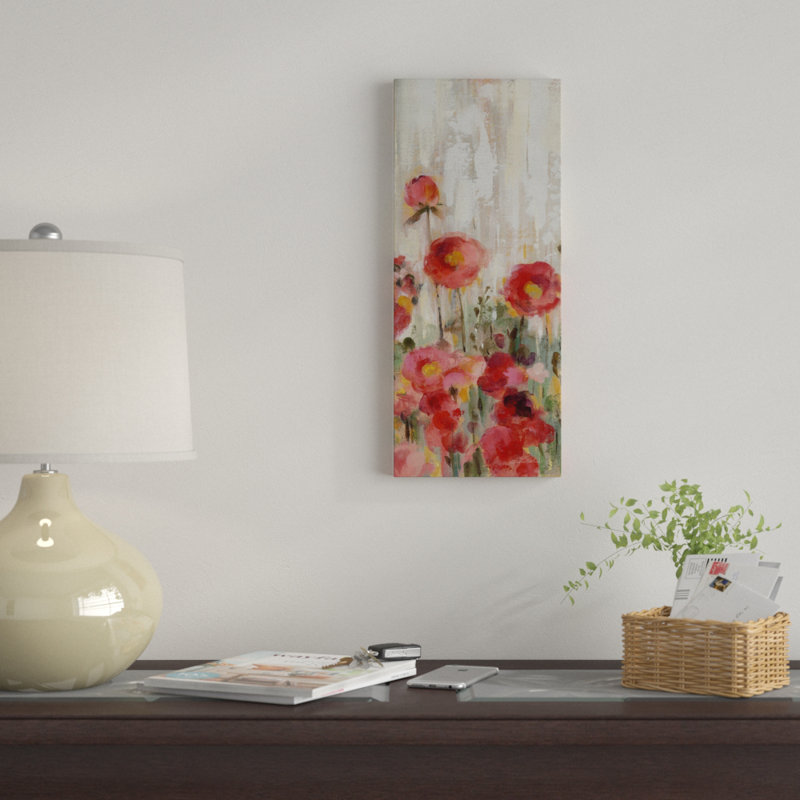 « reborded fleurs panel i », reproduction d’impression sur toile tendue, H 19 po x l 8 po x P 2 po