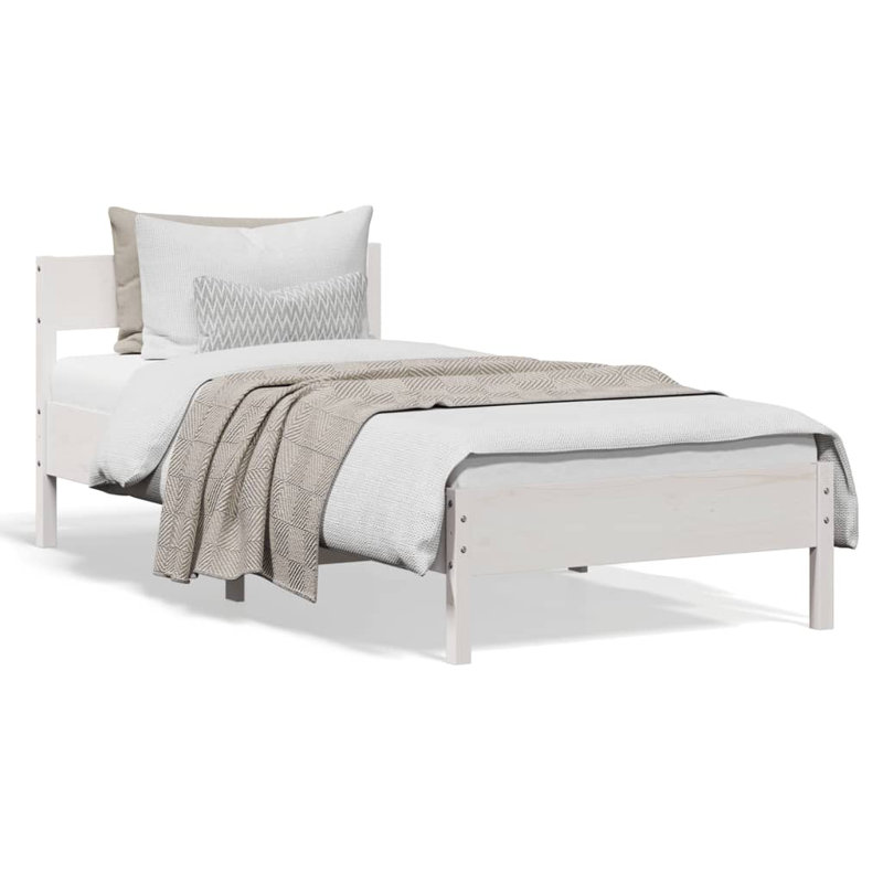 Anthoine Solid Wood Bed, White, Small Single (2'6)