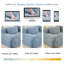 Canapé 2 places de luxe en velours côtelé bleu 82 po avec structure lisse et incurvée antidérapante, rembourrage haute élasticité, modulable pour une installation dans les espaces audiovisuels et les chambres à coucher.