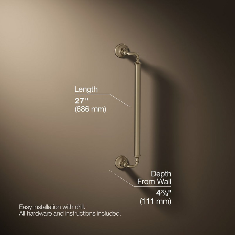 Kohler Artifacts Grab Bar, Vibrant Brushed Bronze, 24"W