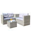 Ensemble de canapé modulaire d'extérieur en rotin et osier 4 pièces avec boîte de rangement