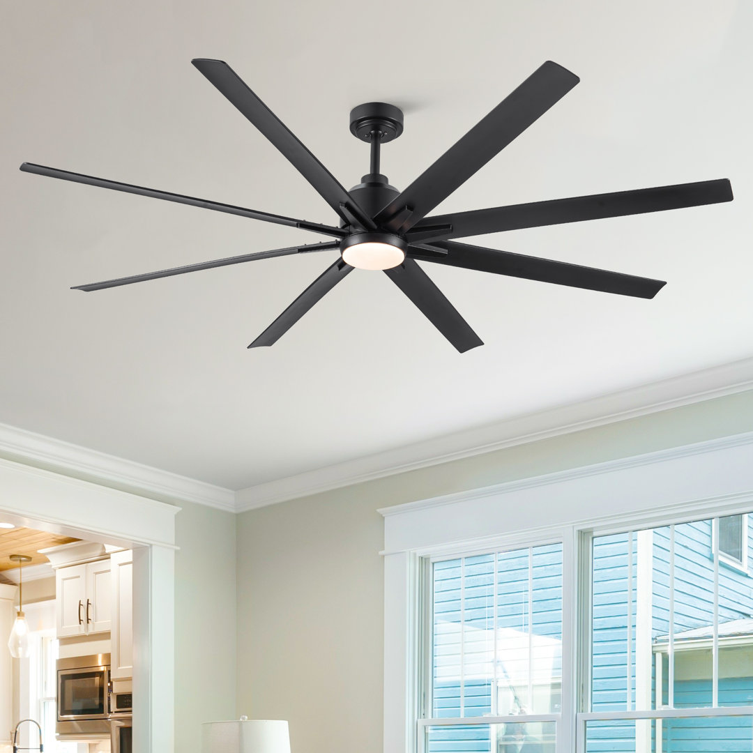 Oversized 72" Modern Smart Ceiling Fan with LED Light, Remote and Work with Tuya APP YUHAO 