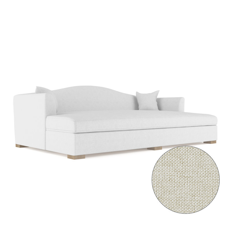 Horatio Camelback Taper Curved-Arm Daybed, Vintage Leather Pumice, Weathered