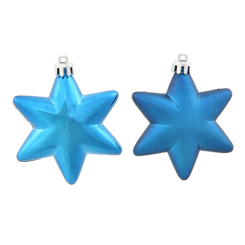 Ornements de Noël étoile incassables 2 po, Bleu mer