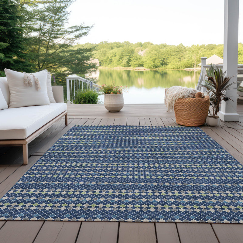 Tapis intérieur / extérieur bleu Prismine, 9 pi x 12 pi