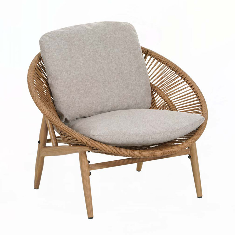 Chaise d'extérieur Papasan, Beige, Marron clair