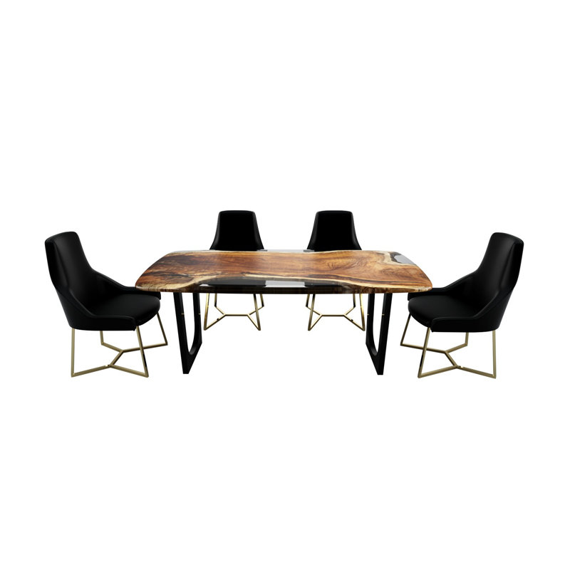 Walnut Wood Dining Table, 48" W x 108.3" L