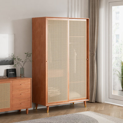 Garde-robe moderne et simple en rotin de luxe