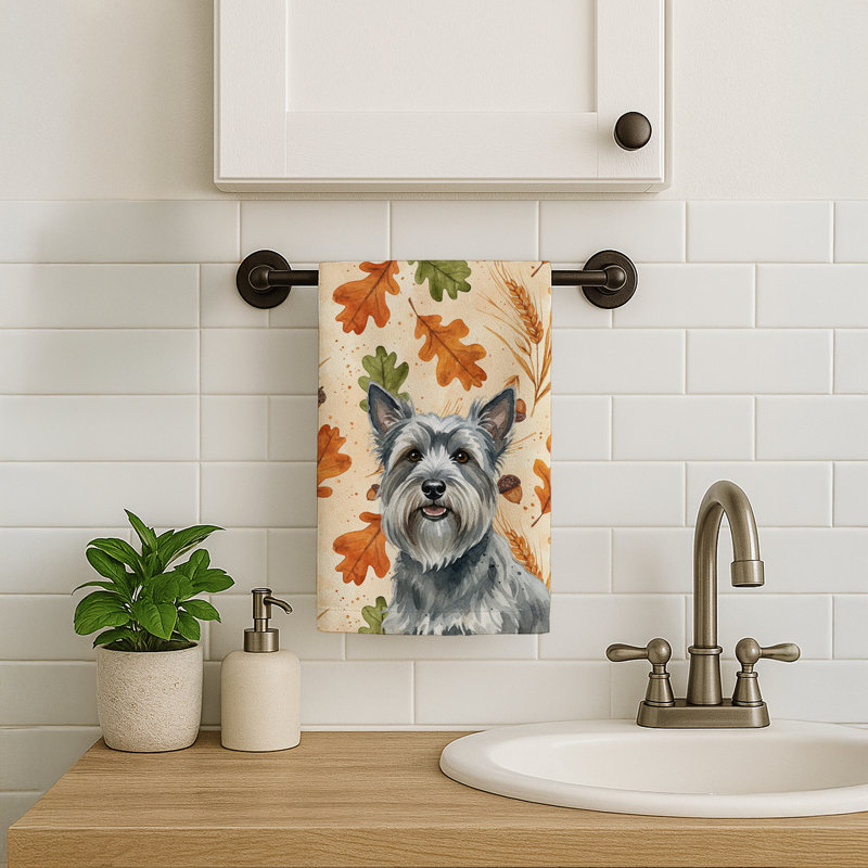 Serviette de cuisine grise Skye Terrier, Skye-terrier gris