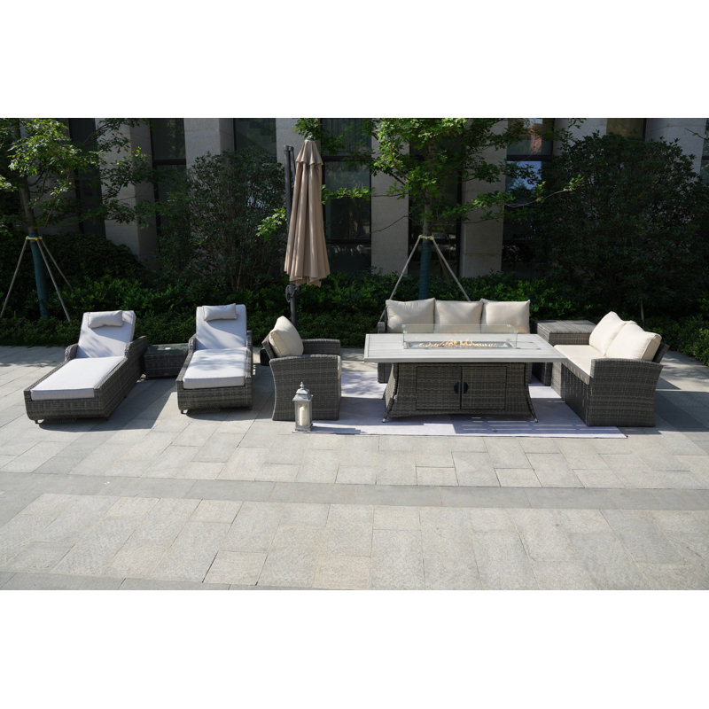 Alseepa 8 - Person Patio Conversation Set with Cushions