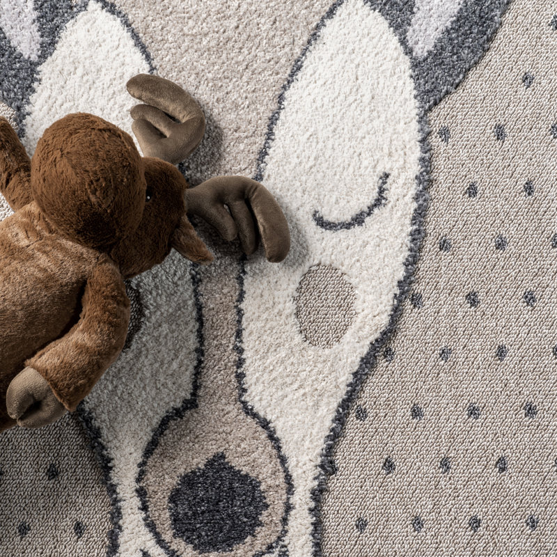 Khenifra Machine Woven / Power Loomed Performance Beige Rug, Round 6'