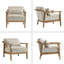 Fauteuil d'appoint à accoudoirs en bois avec coussin lombaire-935067501
