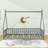 Twin Wooden Tent-Shaped Teepee Floor Bed-882921743