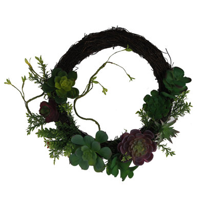 Handcrafted Faux Succulent 13'' Wreath