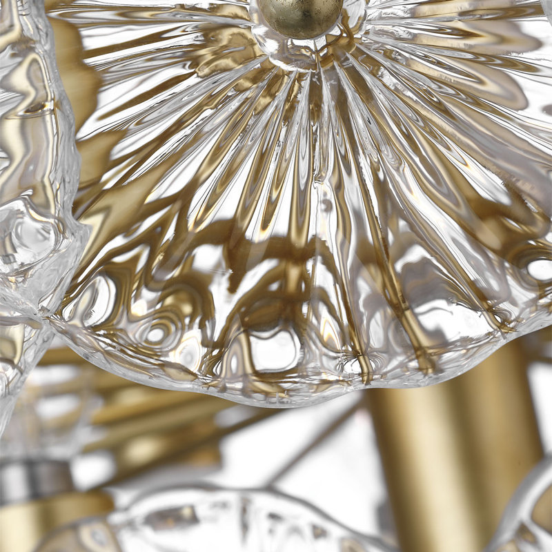 Julie Neill Gianna 24" Chandelie, Clear, Burnished Silver Leaf