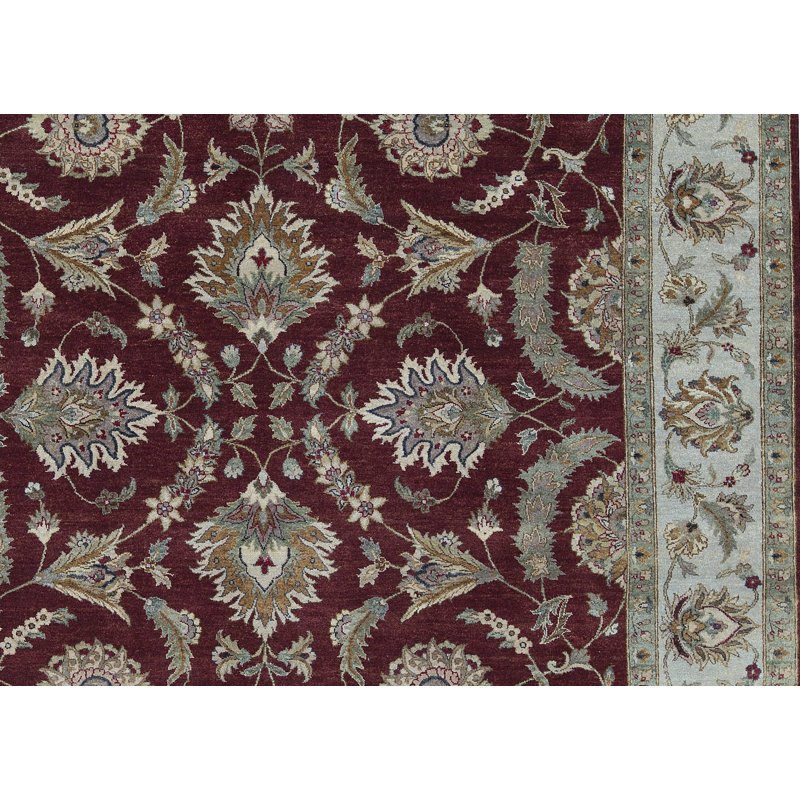 Tapis rouge et beige noué à la main de haute qualité
