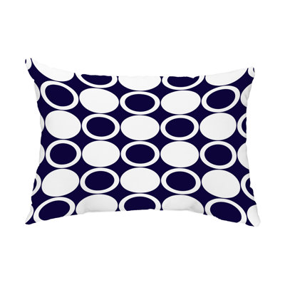 E By Design Modcircles Outdoor Rectangular Pillow Cover And Insert In Navy,white