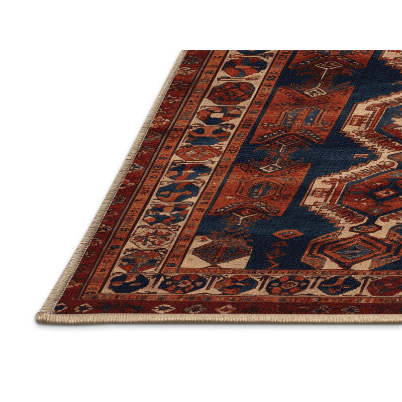 Tapis brun turc lavable à la machine, Carré 7 pi